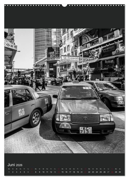 Produktbild: Hongkong schwarzwei&szlig; (hochwertiger Premium Wandkalender 2026 DIN A2 hoch), Kunstdruck in Hochglanz