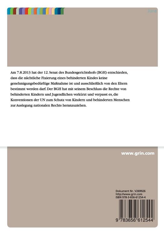 Produktbild: Ist die dauerhafte Fixierung eines behinderten Kindes in einer offenen heilp&auml;dagogischen Einrichtung genehmigungspflichtig?