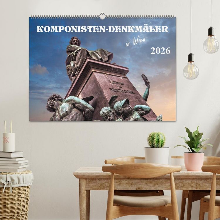 Produktbild: Komponisten-Denkm&auml;ler in Wien (Wandkalender 2026 DIN A2 quer), CALVENDO Monatskalender