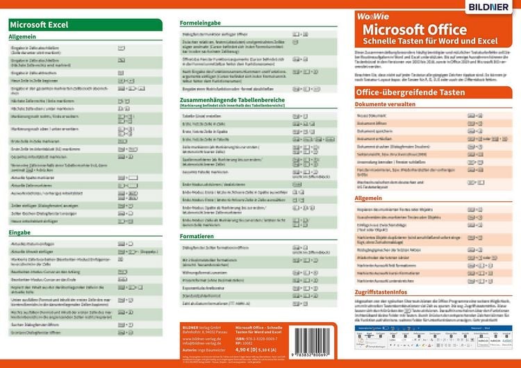 Produktbild: Microsoft-Office - Schnelle Tasten f&uuml;r Word und Excel