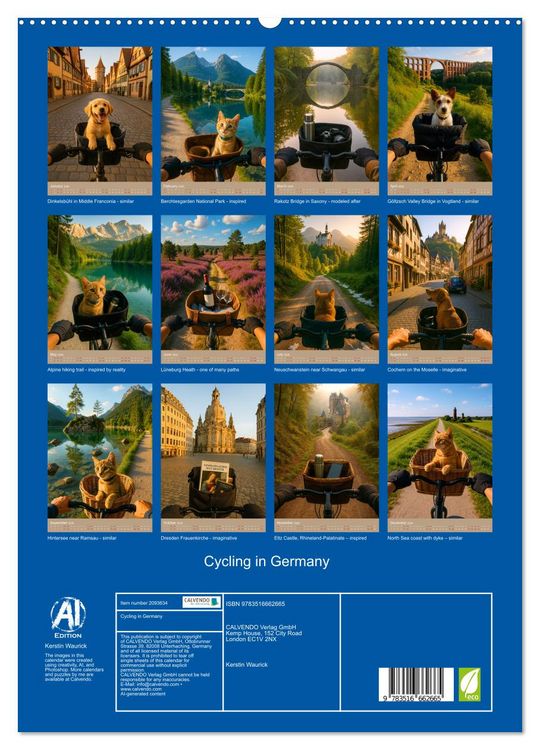 Produktbild: Cycling in Germany (High Quality Premium Wall Calendar 2026 DIN A2 portrait),CALVENDO 12 Month Wall Calendar