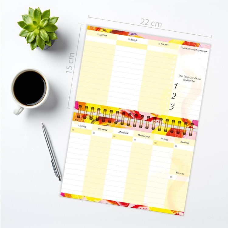Produktbild: Tischkalender 2024/2025 Der ideale Tisch-Organizer ohne Datum mit stabilem Hardcover und Spiralbindung aus der Art.Collection von Stay Inspired