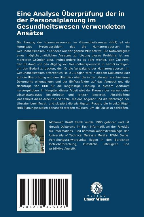 Produktbild: Eine Analyse &Uuml;berpr&uuml;fung der in der Personalplanung im Gesundheitswesen verwendeten Ans&auml;tze