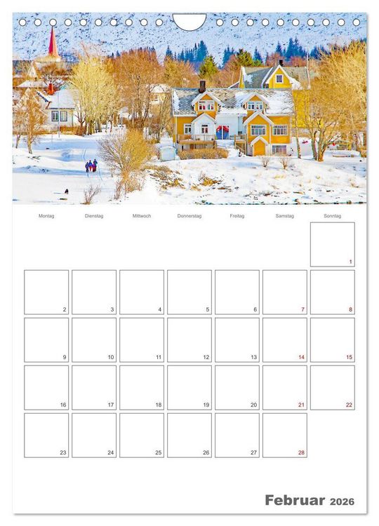Produktbild: Die K&uuml;ste Norwegens - Terminplaner (Wandkalender 2026 DIN A4 hoch), CALVENDO Monatskalender