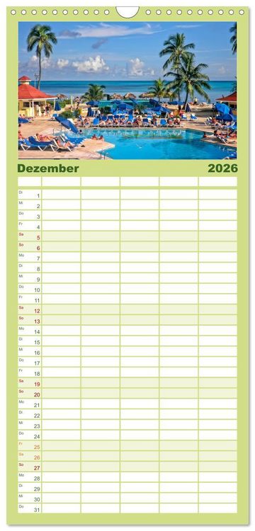 Produktbild: Familienplaner 2026 - Die Westindischen Inseln - Bahamas mit 5 Spalten (Wandkalender, 21 x 45 cm) CALVENDO