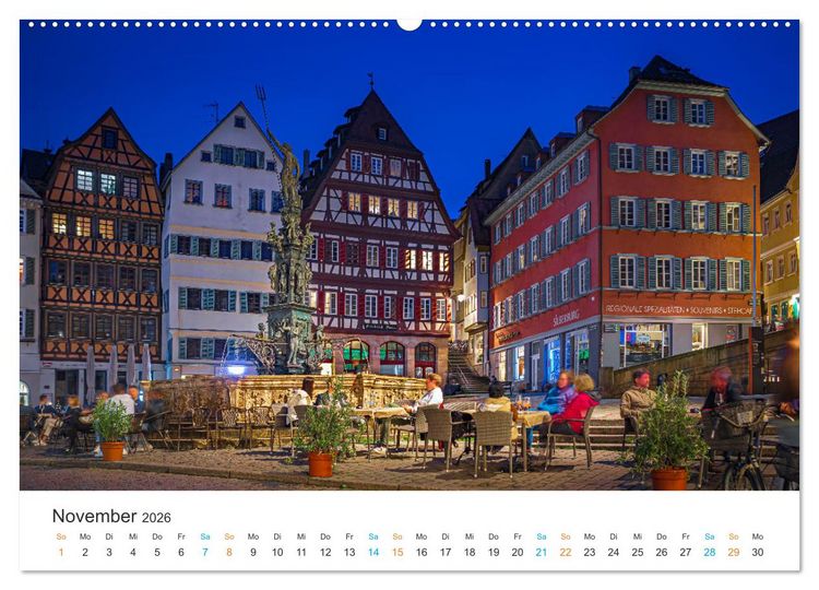 Produktbild: T&uuml;bingen - Die schw&auml;bische Universit&auml;tsstadt (hochwertiger Premium Wandkalender 2026 DIN A2 quer), Kunstdruck in Hochglanz