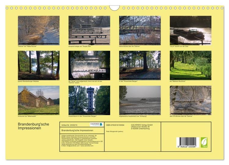 Produktbild: Brandenburg'sche Impressionen (Wandkalender 2026 DIN A3 quer), CALVENDO Monatskalender