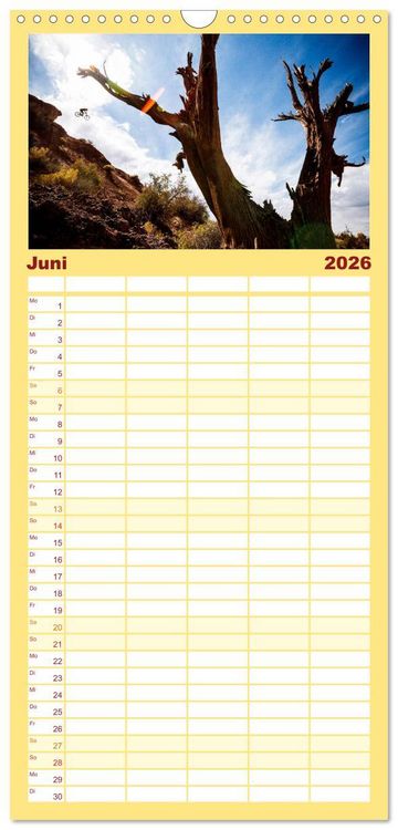 Produktbild: Familienplaner 2026 - Mountain Bike 2026 by Stef. Cand&eacute; mit 5 Spalten (Wandkalender, 21 x 45 cm) CALVENDO