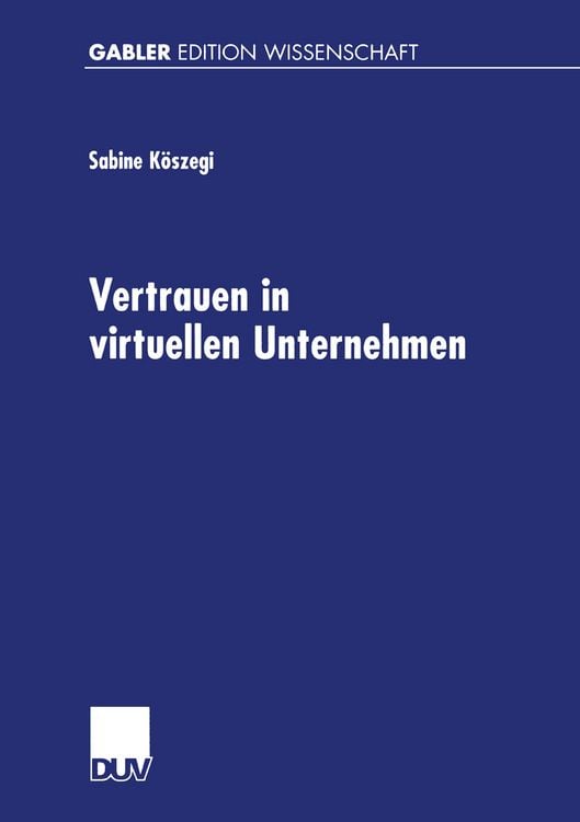 Produktbild: Vertrauen in virtuellen Unternehmen
