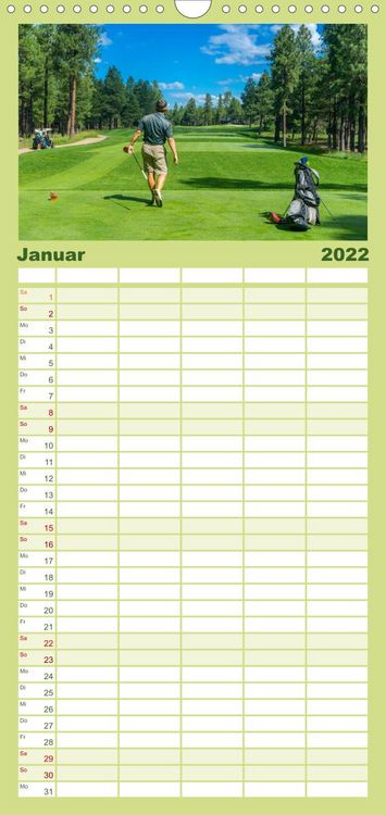 Produktbild: Familienplaner Passion Golf (Wandkalender 2022 , 21 cm x 45 cm, hoch)