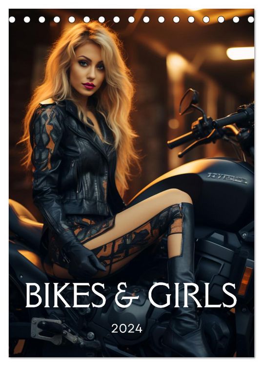 Produktbild: Bikes and Girls: Sexy M&auml;dels auf hei&szlig;en Mottorr&auml;dern (Tischkalender 2026 DIN A5 hoch), CALVENDO Monatskalender