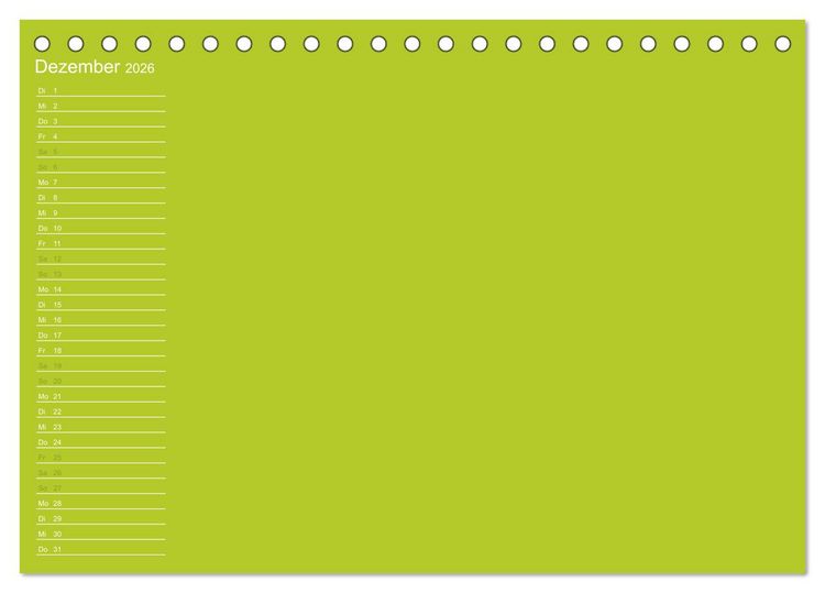 Produktbild: Bastel-Geburtstagskalender gr&uuml;n / Geburtstagskalender (Tischkalender 2026 DIN A5 quer), CALVENDO Monatskalender