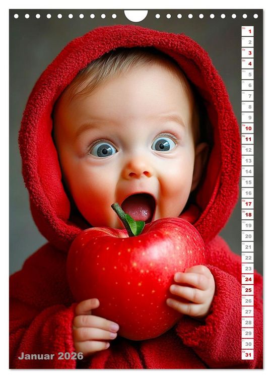 Produktbild: Babys in Bestform - Lustige Fr&uuml;chtchen (Wandkalender 2026 DIN A4 hoch), CALVENDO Monatskalender