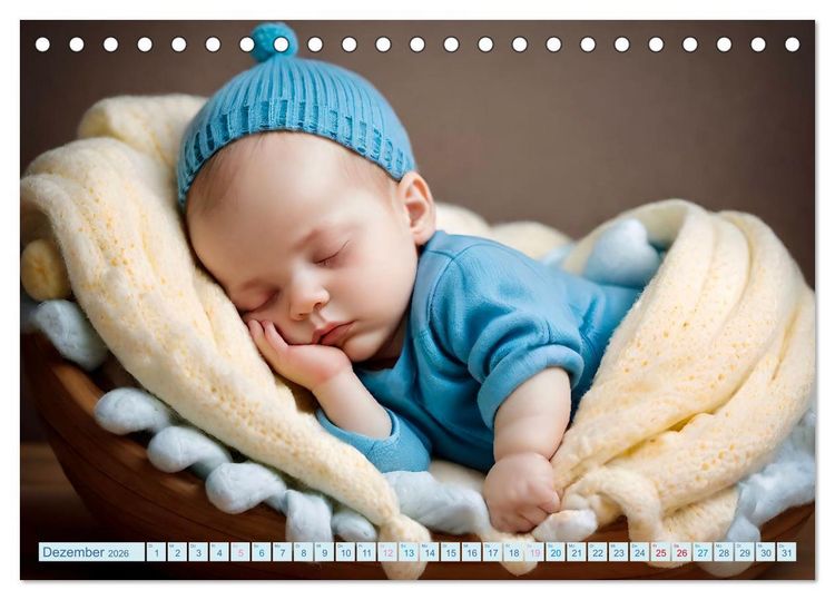 Produktbild: Schlummernde Babys (Tischkalender 2026 DIN A5 quer), CALVENDO Monatskalender