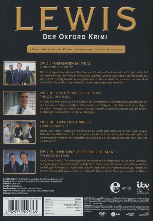 Produktbild: Lewis - Der Oxford Krimi - Staffel 6 [4 DVDs]