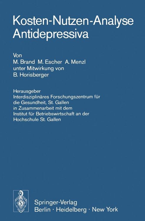 Produktbild: Kosten-Nutzen-Analyse Antidepressiva