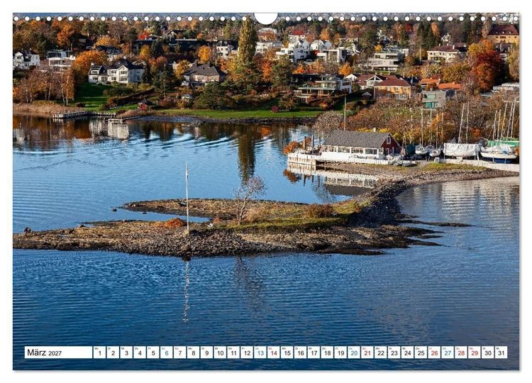 Produktbild: Oslo mit dem Oslofjord (Wandkalender 2027 DIN A3 quer), CALVENDO Monatskalender