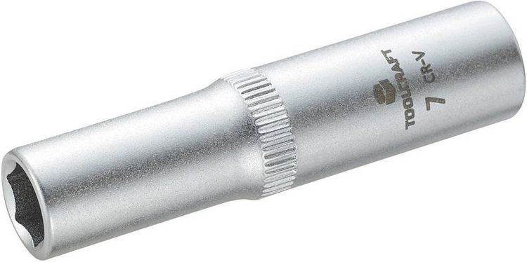 Produktbild: TOOLCRAFT Steckschl&uuml;ssel-Einsatz 6,3mm (1/4\") 816096 Schl&uuml;sselweite 7mm