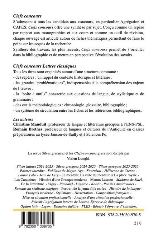 Produktbild: Silves grecques 2025-2026 : Sophocle, Philoct&egrave;te ; Longus, Pastorales