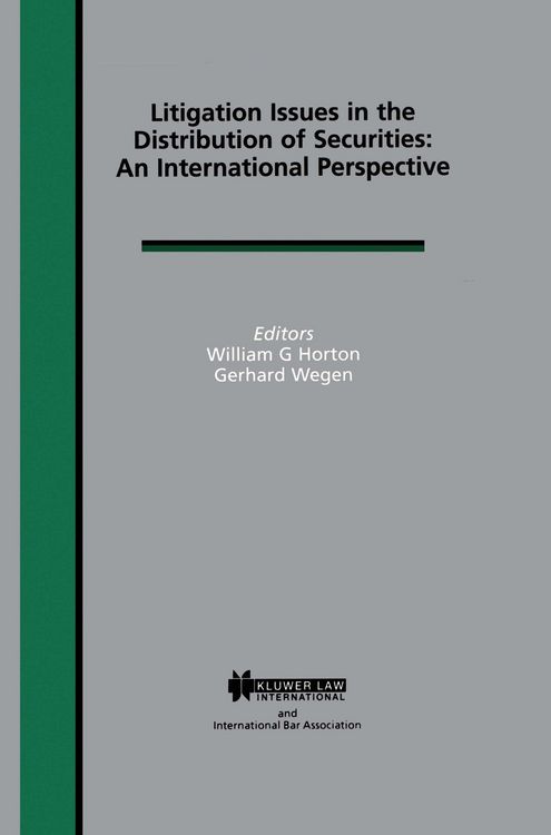 Produktbild: Litigation Issues in Distribution of Securities: An International Perspective