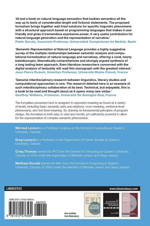 Produktbild: The Semantic Representation of Natural Language