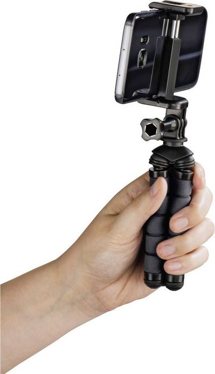 Produktbild: Hama Flex Ministativ 1/4 Zoll Arbeitsh&ouml;he=7 - 14cm Schwarz F&uuml;r Smartphones und GoPro