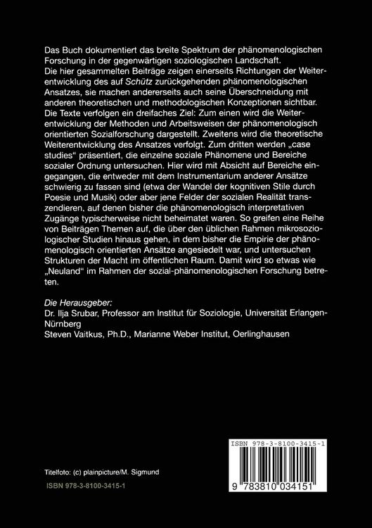 Produktbild: Ph&auml;nomenologie und soziale Wirklichkeit
