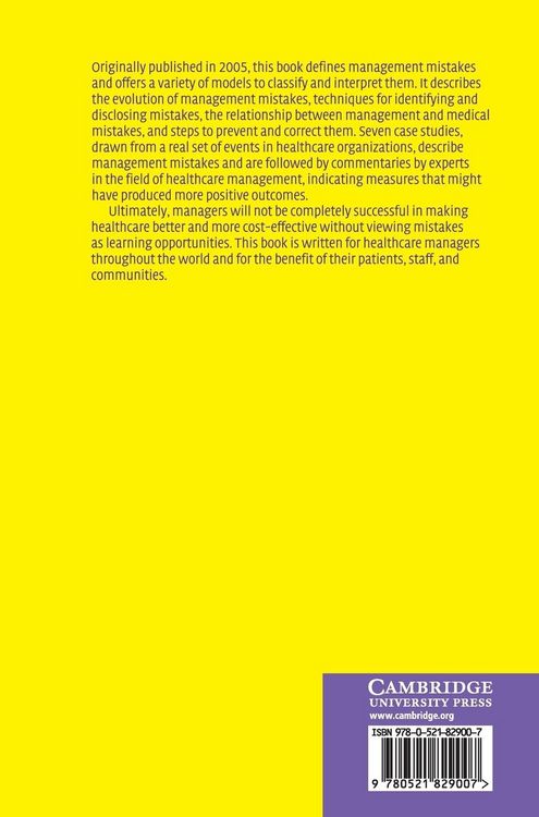 Produktbild: Management Mistakes in Healthcare