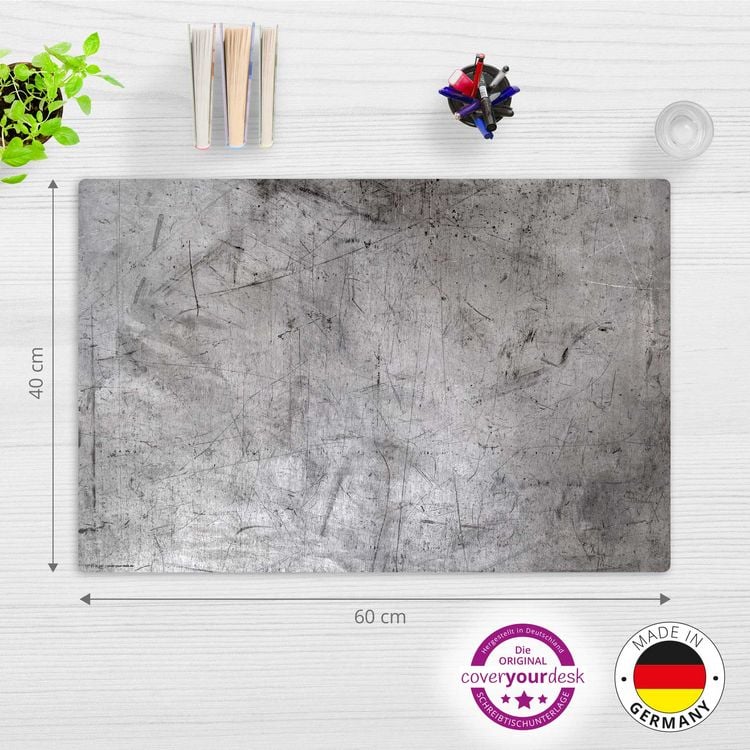 Produktbild: Cover-your-desk Schreibtischunterlage f&uuml;r Kinder Vintage Metallplatte Usedlook, aus hochwertigem Vinyl , 60 x 40 cm