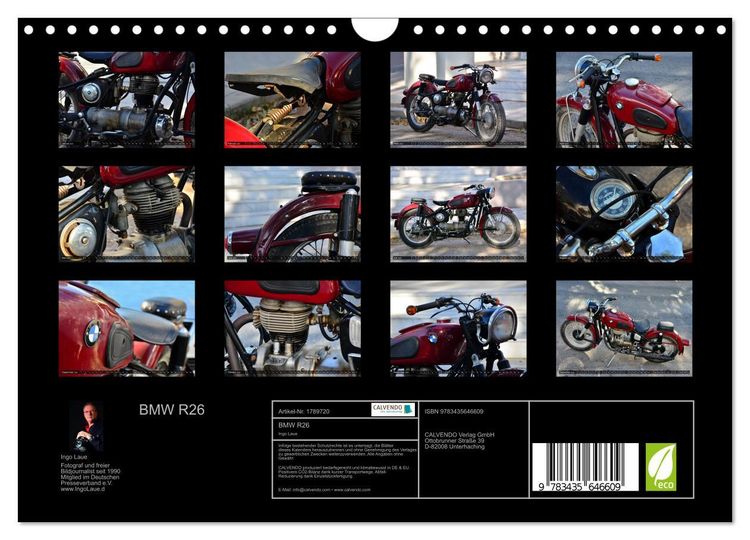 Produktbild: BMW R26 (Wandkalender 2025 DIN A4 quer), CALVENDO Monatskalender