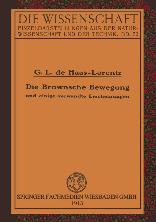 Produktbild: Die Brownsche Bewegung und Einige Verwandte Erscheinungen
