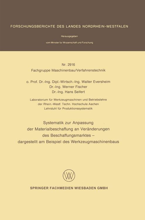 Produktbild: Systematik zur Anpassung der Materialbeschaffung an Ver&auml;nderungen des Beschaffungsmarktes