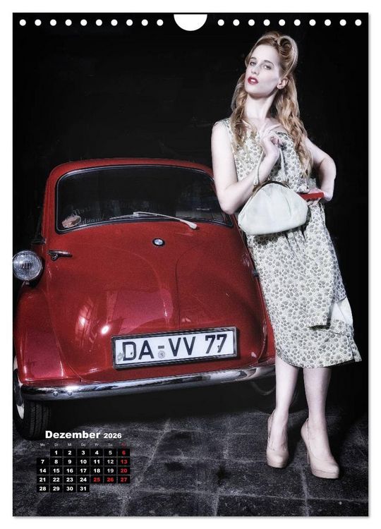 Produktbild: Die Isetta trifft Modells Ein Rollermobil zum Knutschen (Wandkalender 2026 DIN A4 hoch), CALVENDO Monatskalender