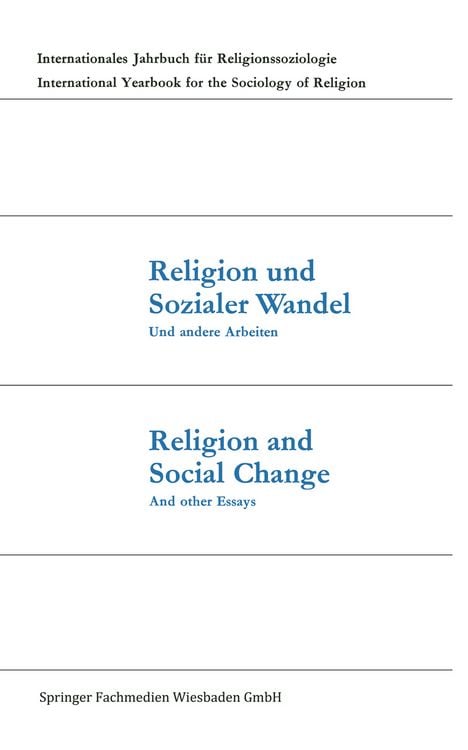 Produktbild: Religion und Sozialer Wandel Und andere Arbeiten / Religion and Social Change And other Essays