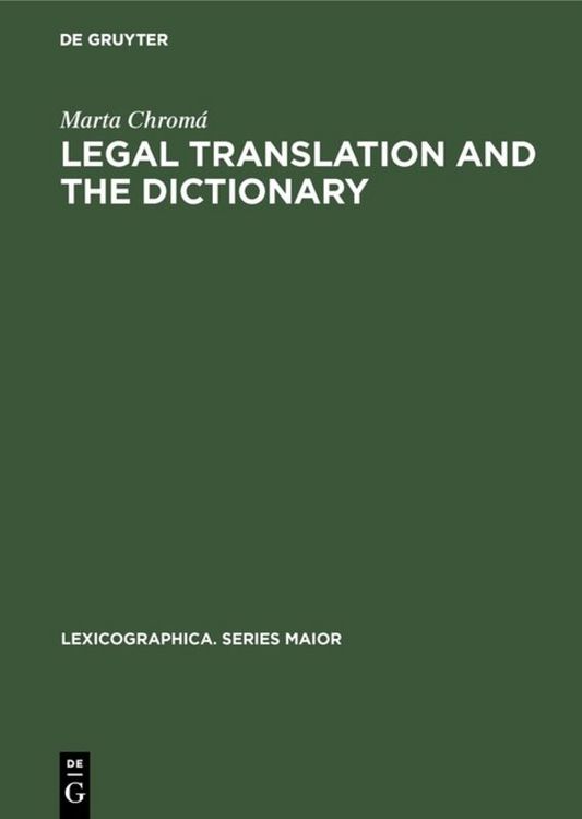 Produktbild: Legal Translation and the Dictionary