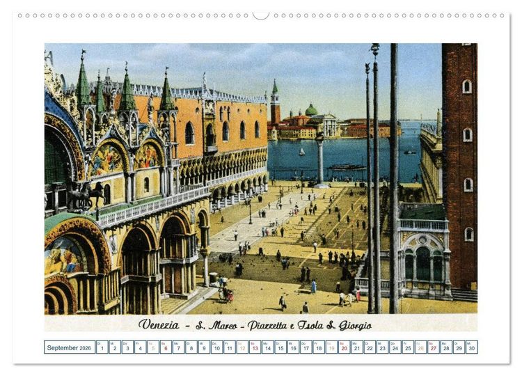 Produktbild: Erinnerungen an das alte Venedig: Historische Stiche von der Lagunenstadt (hochwertiger Premium Wandkalender 2026 DIN A2 quer), Kunstdruck in Hochglanz