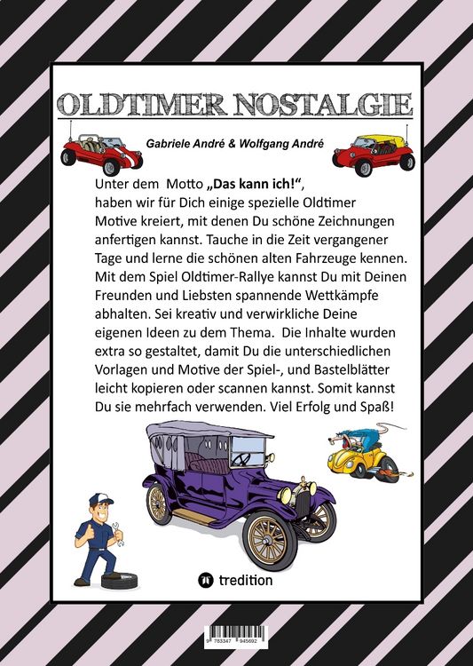 Produktbild: Craftbook - Spannende Oldtimer Rallye - Spiel - Sch&ouml;ne Motive - R&auml;tsel - Nostalgische Fahrzeuge Zum Ausmalen