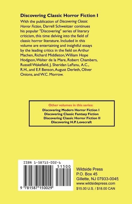 Produktbild: Discovering Classic Horror Fiction I