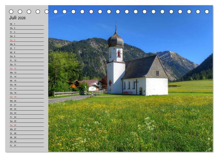 Produktbild: Tannheimer Tal (Tischkalender 2026 DIN A5 quer), CALVENDO Monatskalender