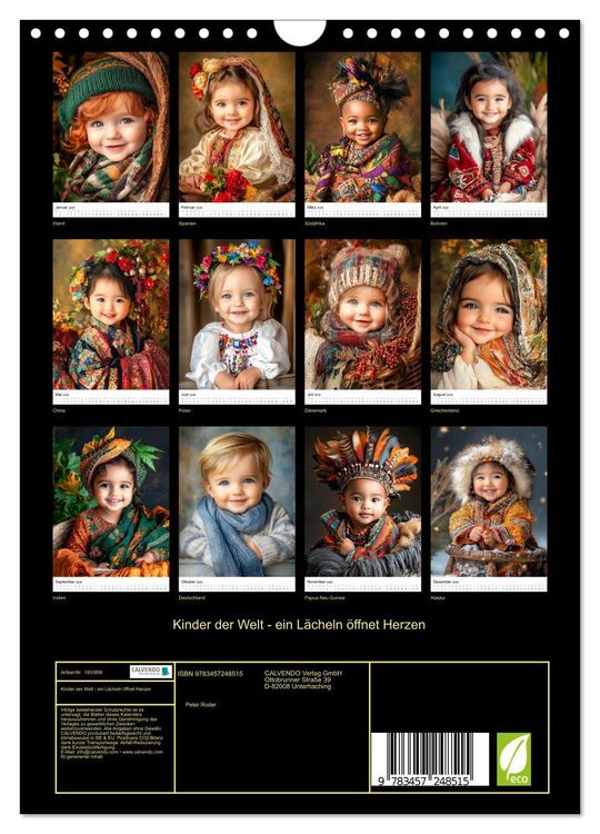 Produktbild: Kinder der Welt - ein L&auml;cheln &ouml;ffnet Herzen (Wandkalender 2026 DIN A4 hoch), CALVENDO Monatskalender