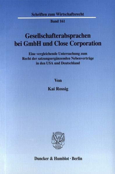 Produktbild: Gesellschafterabsprachen bei GmbH und Close Corporation.