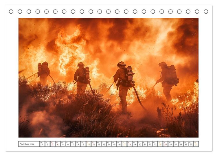 Produktbild: Helden im Einsatz - M&auml;nner und Frauen im Feuerwehrdienst (Tischkalender 2026 DIN A5 quer), CALVENDO Monatskalender