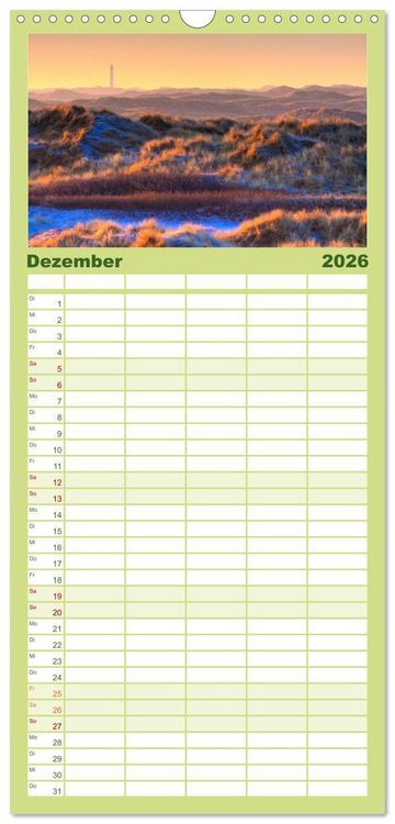 Produktbild: Familienplaner 2026 - Sehnsucht D&auml;nemark - Danmark mit 5 Spalten (Wandkalender, 21 x 45 cm) CALVENDO