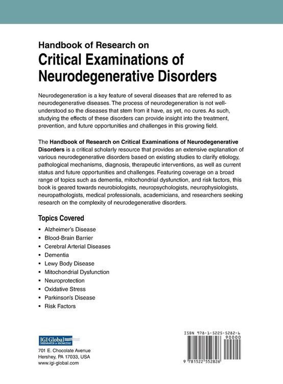 Produktbild: Handbook of Research on Critical Examinations of Neurodegenerative Disorders