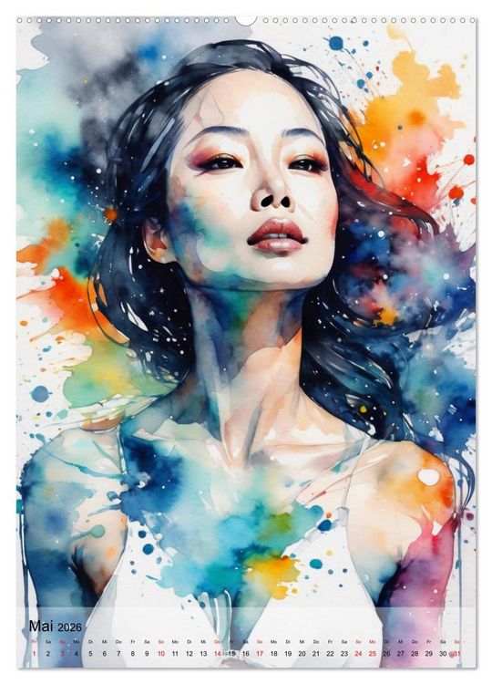 Produktbild: Aquarell-Frauenportr&auml;ts (hochwertiger Premium Wandkalender 2026 DIN A2 hoch), Kunstdruck in Hochglanz