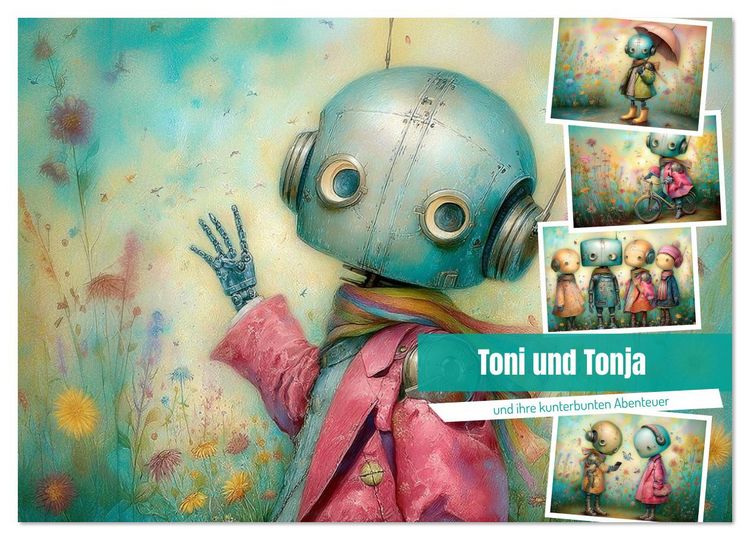 Produktbild: Toni und Tonja und ihre kunterbunten Abenteuer (Wandkalender 2026 DIN A2 quer), CALVENDO Monatskalender