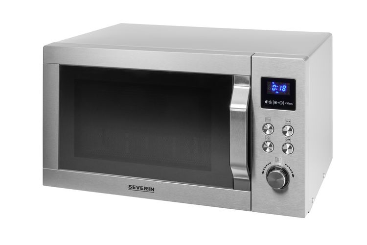 Produktbild: Severin MW 7774 Mikrowelle Edelstahl (geb&uuml;rstet), Silber 900 W Grillfunktion, mit Pizzafunktion, Hei&szlig;luft-Funktion