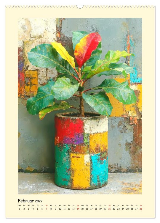 Produktbild: Pflanzenkunst. Mediterrane Farbakzente und florale Moderne (hochwertiger Premium Wandkalender 2027 DIN A2 hoch), Kunstdruck in Hochglanz