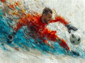 Produktbild: CALVENDO Puzzle Fu&szlig;ball Torwart, das Tor bleibt sauber | 1000 Teile Lege-Gr&ouml;&szlig;e 64x48cm Foto-Puzzle f&uuml;r gl&uuml;ckliche Stunden
