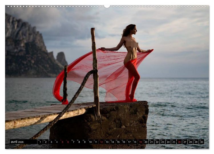 Produktbild: Ibiza et Lanzarote - Les paysages et le nu (Calendrier mural 2026 DIN A2 vertical) calendrier de bureau